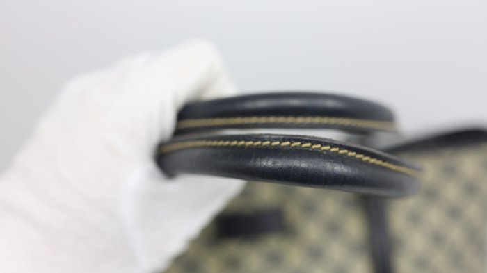 Gucci Vintage GG Plus Monogram Tote Bag – Navy Leather Trim