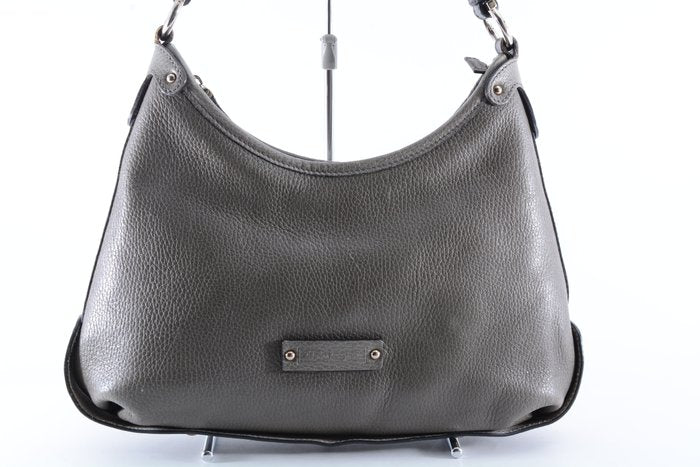 Salvatore Ferragamo Grey Leather Shoulder Bag