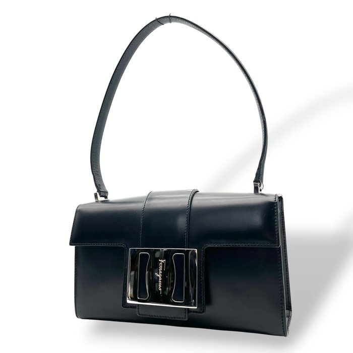 Salvatore Ferragamo Vara Bow Leather Mini Handbag in Black
