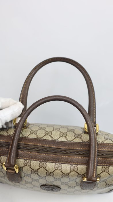Gucci GG Monogram Top-Handle Satchel – Beige an Brown