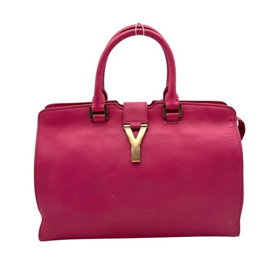 Saint Laurent Pink Leather Two-Way Handbag – Gold-Tone Hardware