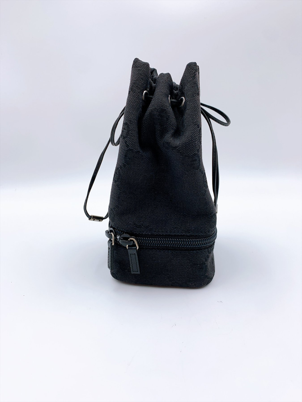 Gucci Monogram Canvas Mini Drawstring pouch – Black
