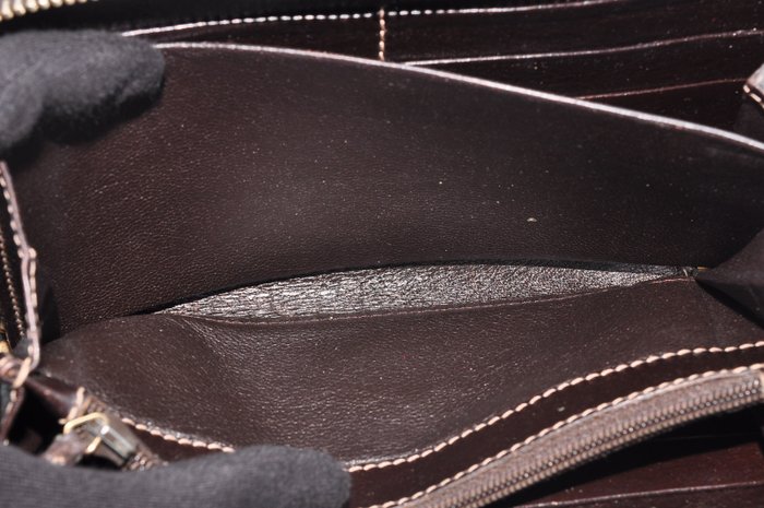 Gucci Brown Leather Zip-Around Wallet