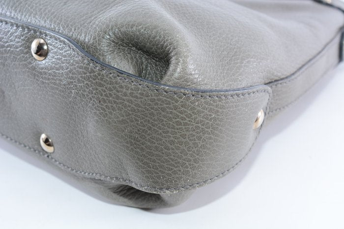 Salvatore Ferragamo Grey Leather Shoulder Bag