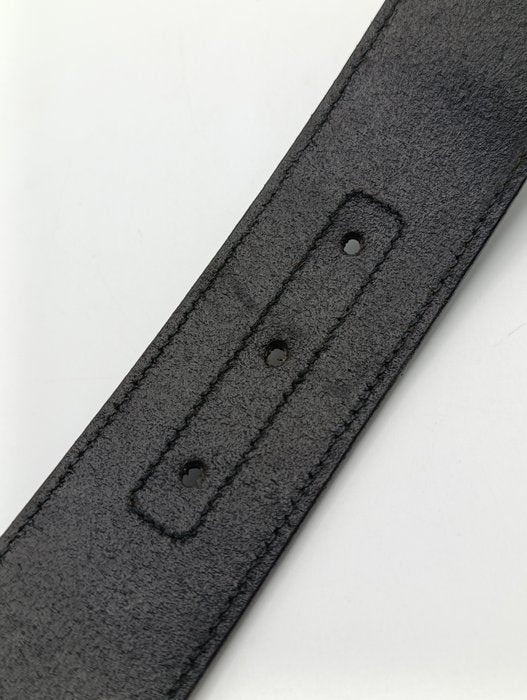 Gucci Black Leather Interlocking GG Buckle Belt