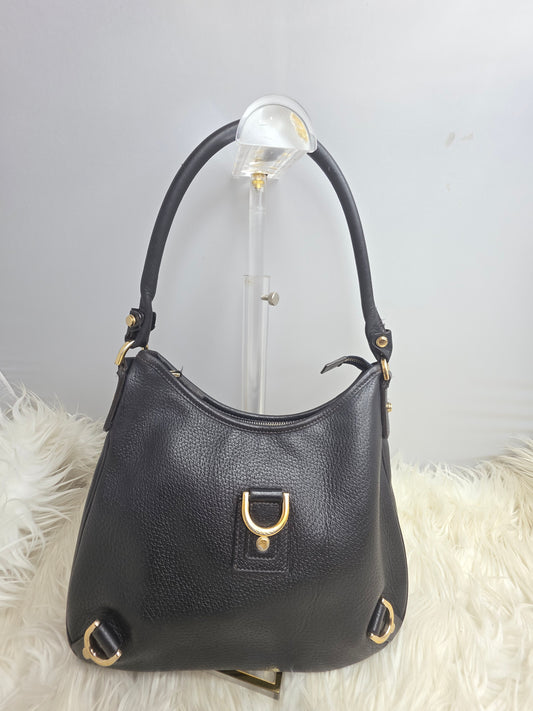 Gucci Abbey Handbag – Black Leather, Gold Tone Details