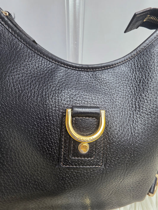 Gucci Abbey Handbag – Black Leather, Gold Tone Details