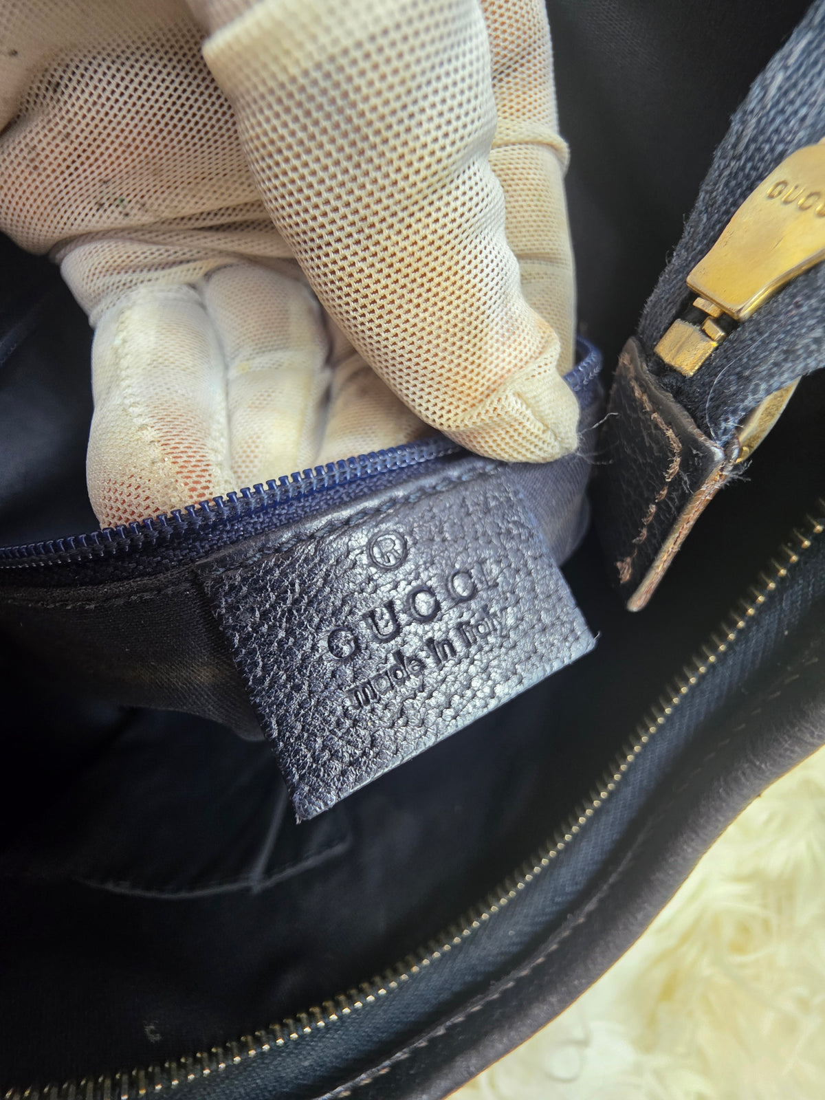 Gucci Abbey Handbag – Black Leather, Gold Tone Details