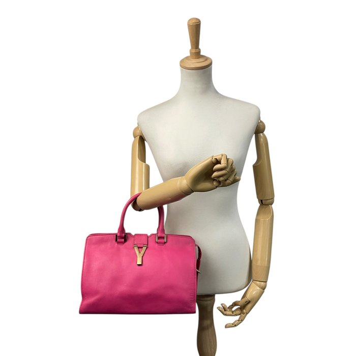 Saint Laurent Pink Leather Two-Way Handbag – Gold-Tone Hardware