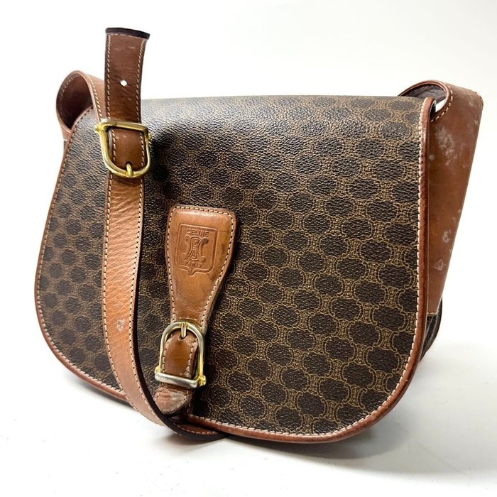 Céline Macadam Triomphe Brown PVC Crossbody Bag