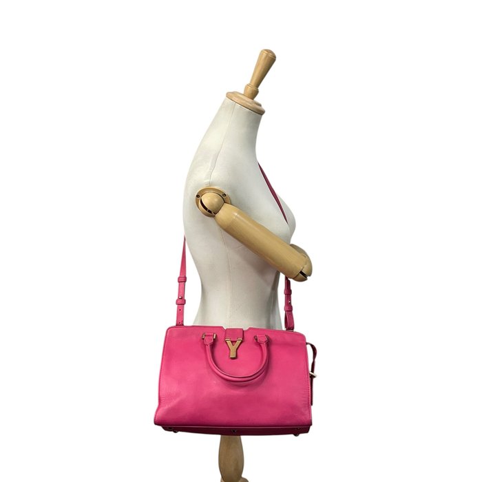 Saint Laurent Pink Leather Two-Way Handbag – Gold-Tone Hardware