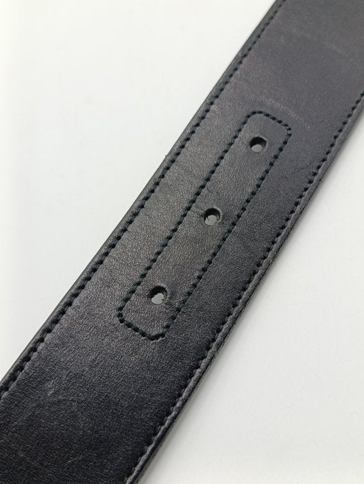 Gucci Black Leather Interlocking GG Buckle Belt