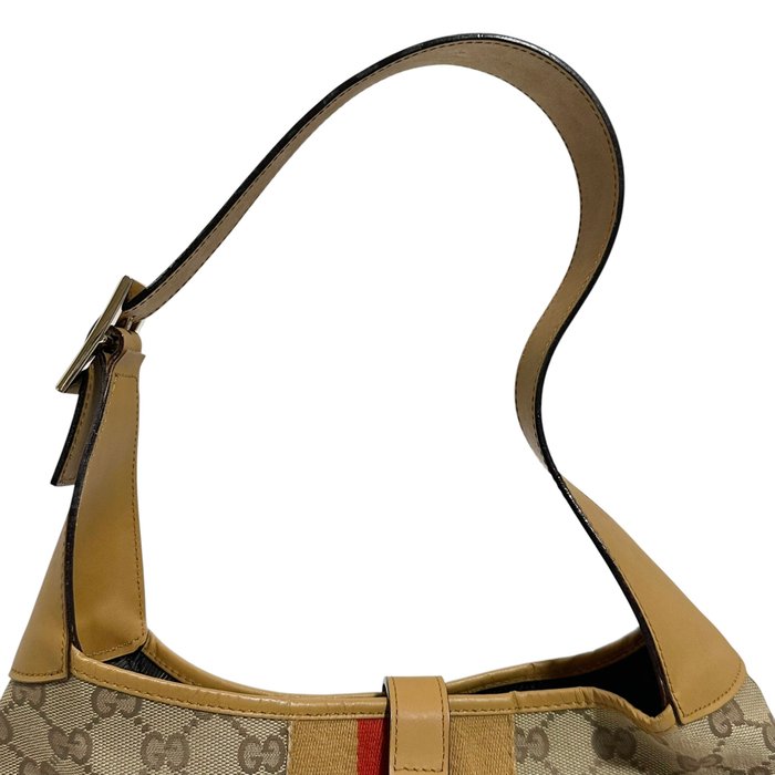 Gucci Jackie GG Canvas Shoulder Bag – Beige & Leather, Gold-Tone Hardware