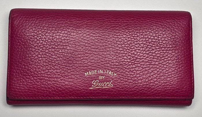 Gucci Pink Leather Long Bifold Wallet