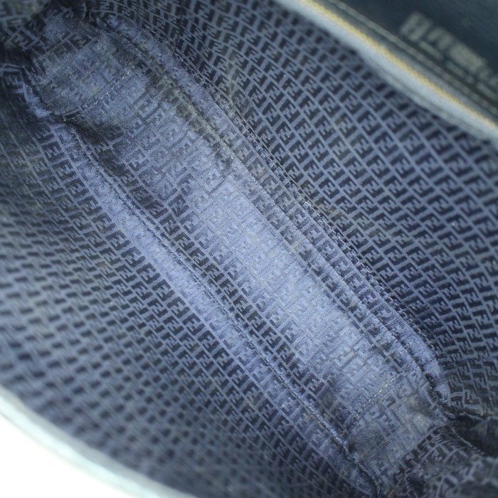 Fendi Vintage Woven Leather Shoulder Bag – Black & Deep Blue
