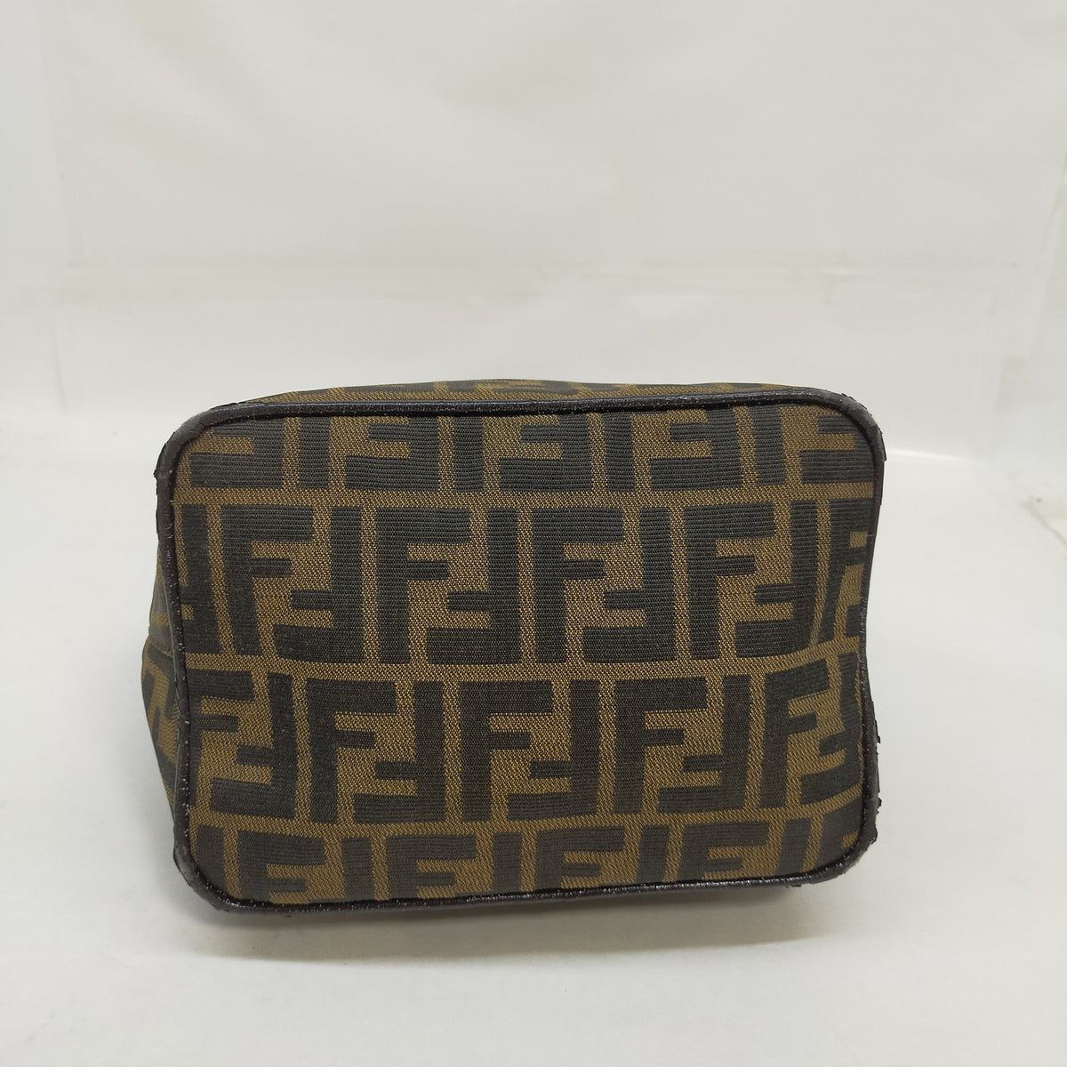 Fendi Hand Bag Brown Nylon FF Monogram Shoulder Bag