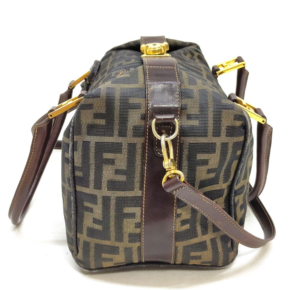 Fendi Hand Bag Brown Canvas