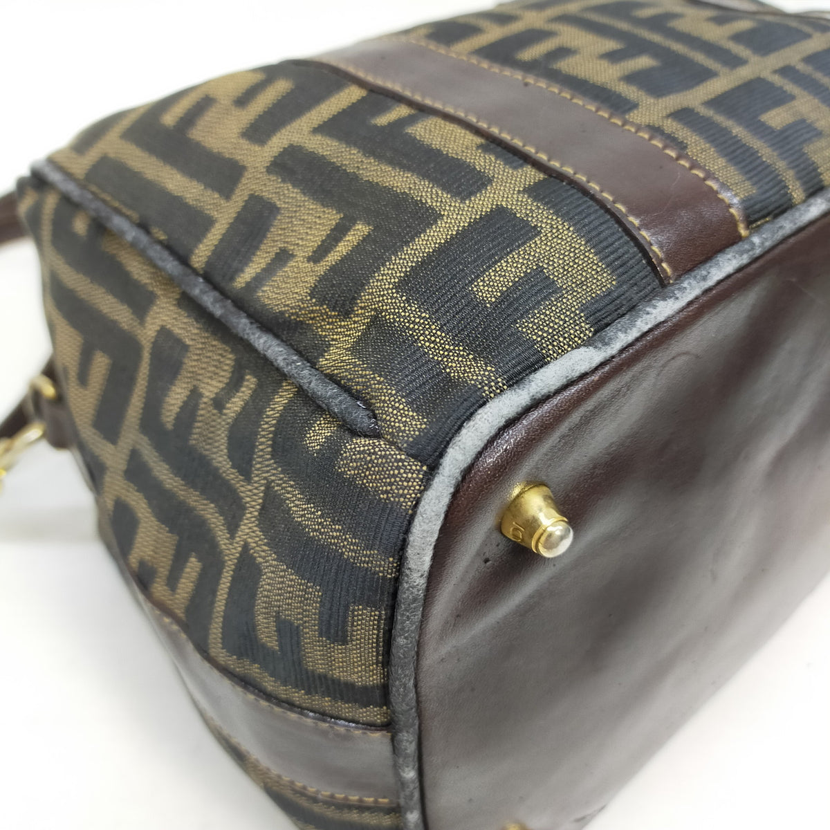 Fendi Hand Bag Brown Canvas