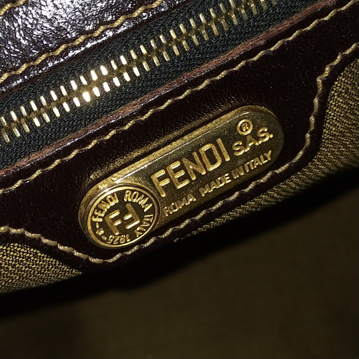Fendi Hand Bag Brown Canvas