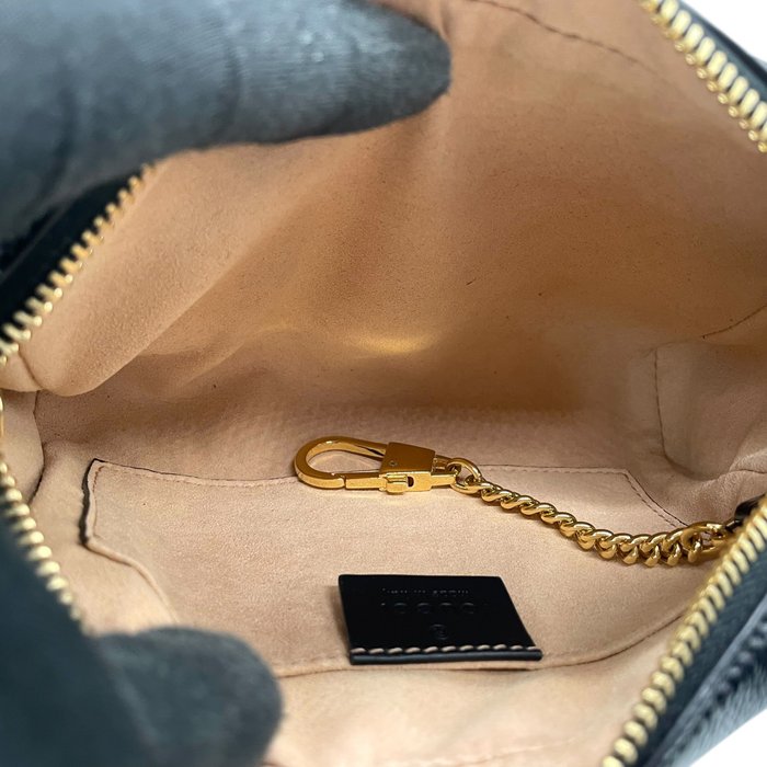 Gucci Ophidia Mini Shoulder Bag – Red Suede, Black Patent Leather &amp; Gold-Tone Hardware