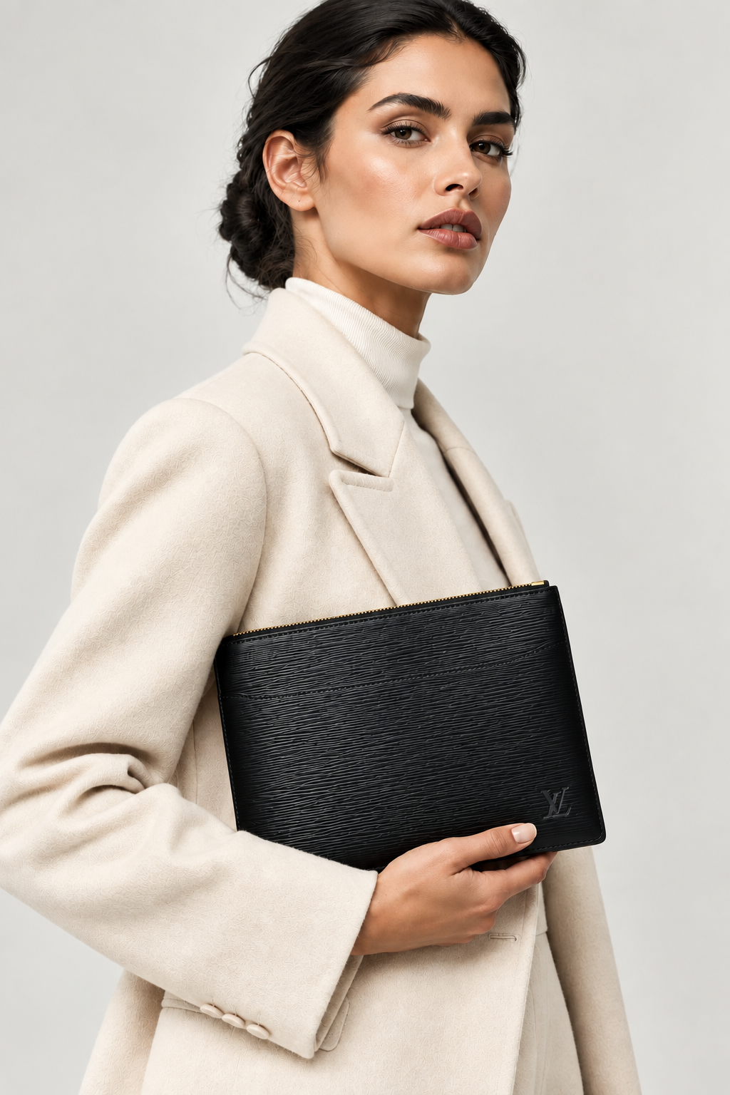 Louis Vuitton Homme Epi Leather Clutch Bag – Black