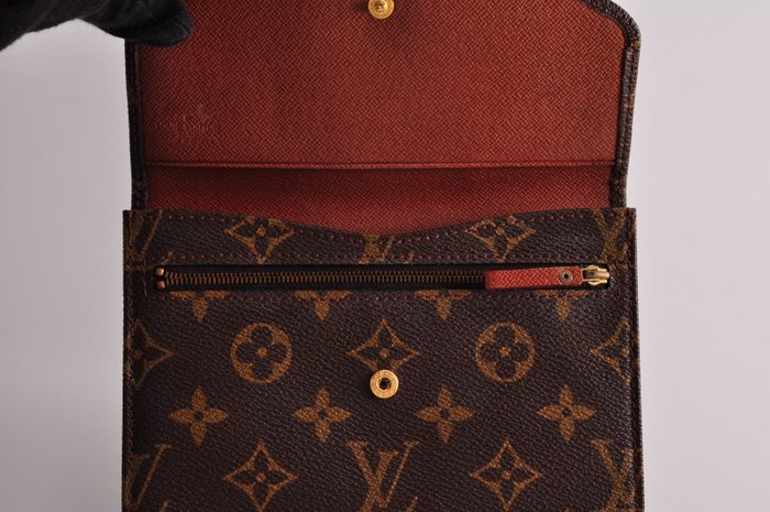 Louis Vuitton Monogram Pochette Rabas Wallet with Leather Trim