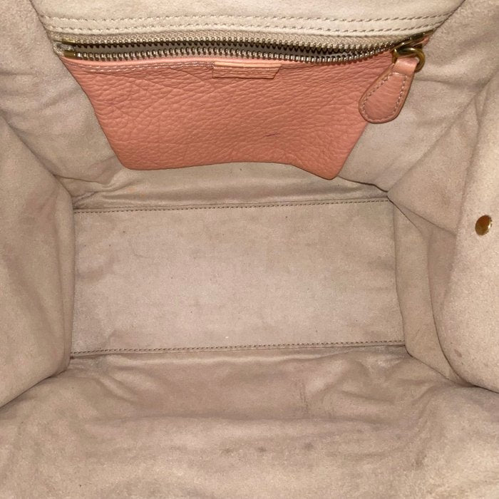 Céline Luggage  Pink and Beige Leather Handbag
