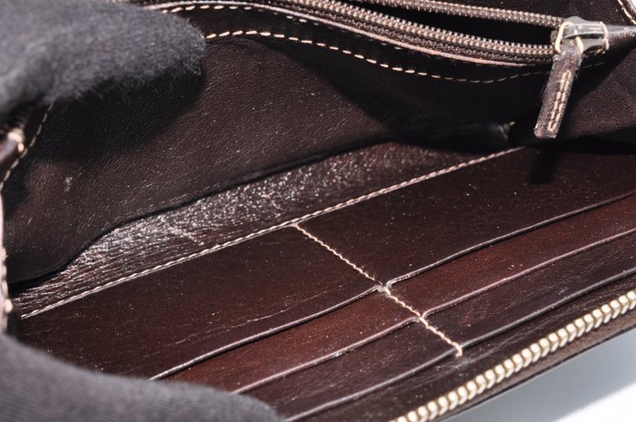 Gucci Brown Leather Zip-Around Wallet