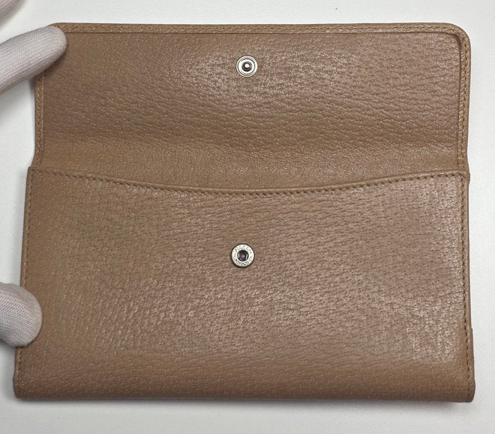 Gucci Brown Leather Long Bifold Wallet