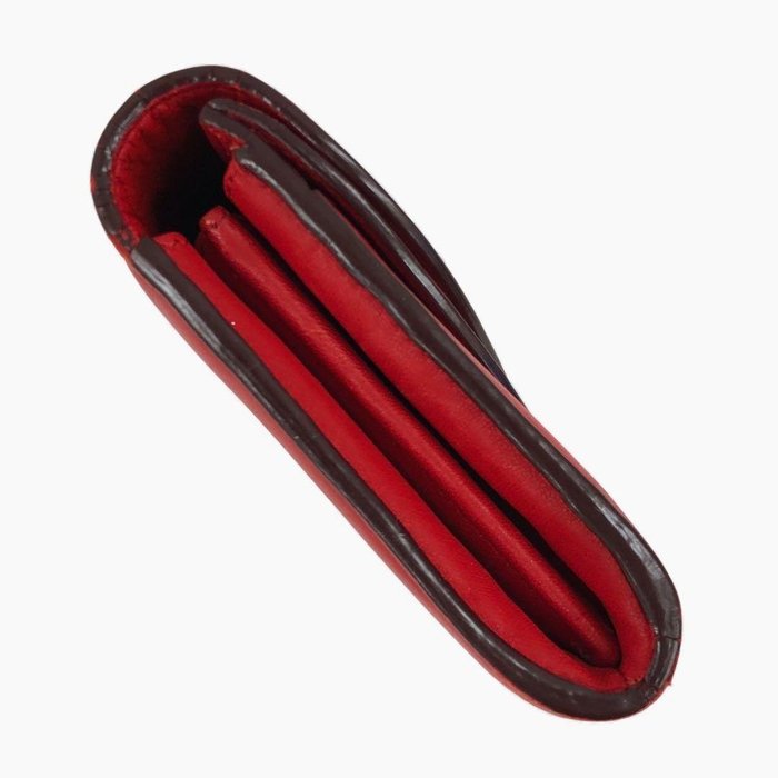 Chloé Red Long Wallet – Gold-Tone Detail