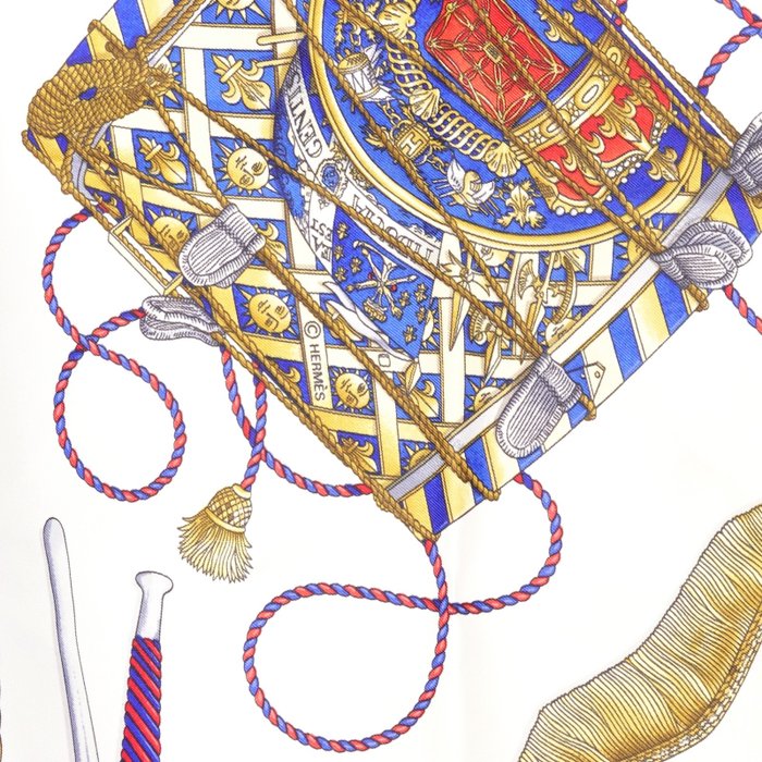 Hermès Les Tambours Carré 90 Silk Scarf by Joachim Metz