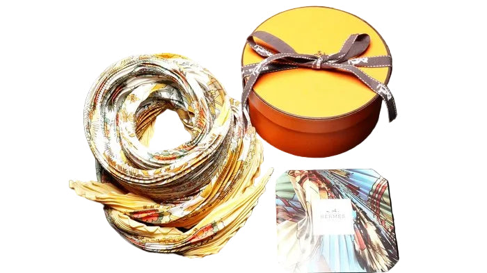 Hermès Plissé “Découpages” Silk Scarf by Anne Rosat