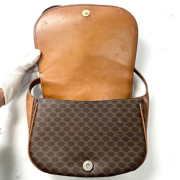 Céline Macadam Triomphe Brown PVC Crossbody Bag