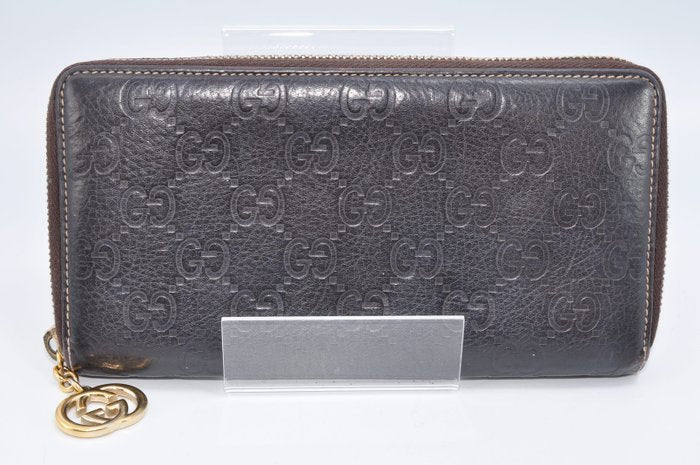 Gucci Brown Leather Zip-Around Wallet