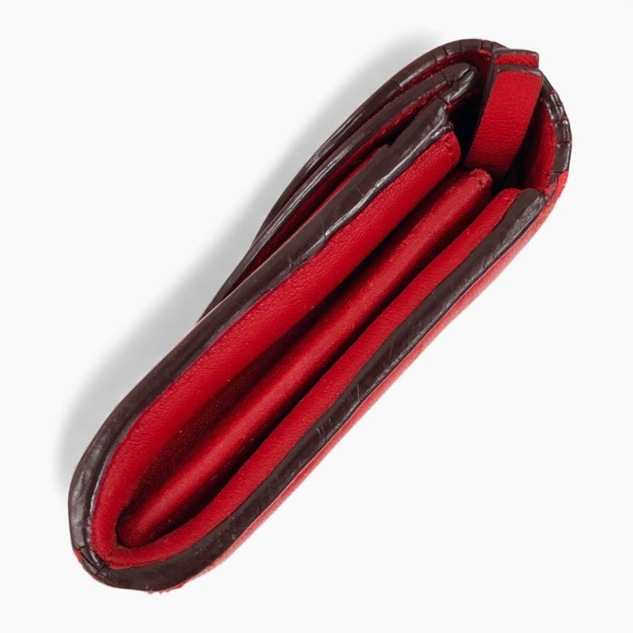 Chloé Red Long Wallet – Gold-Tone Detail