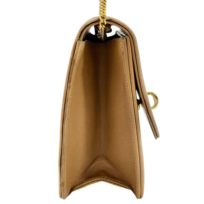 Christian Dior Brown Leather Shoulder Bag – Gold-Tone Hardware