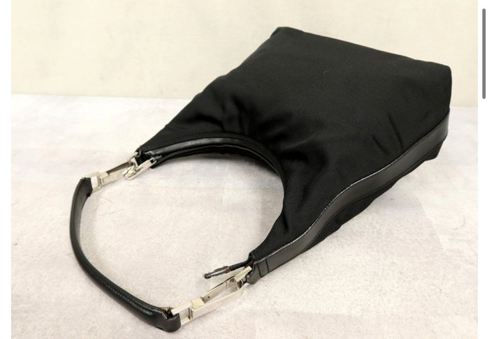 Gucci Black Nylon and Leather Shoulder Bag