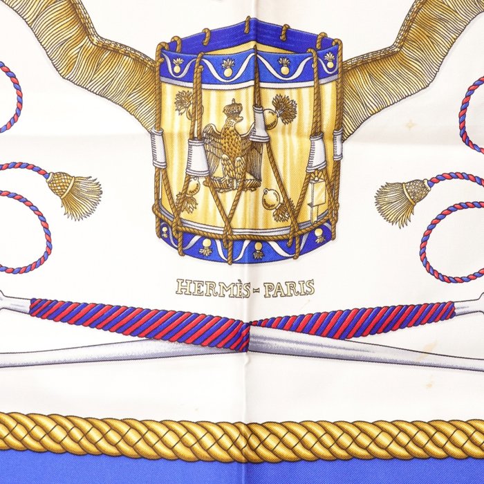 Hermès Les Tambours Carré 90 Silk Scarf by Joachim Metz