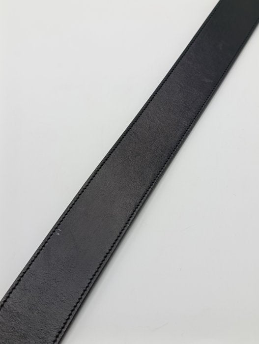 Gucci Black Leather Interlocking GG Buckle Belt