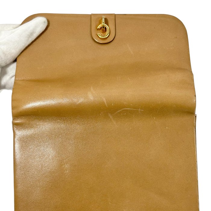Christian Dior Brown Leather Shoulder Bag – Gold-Tone Hardware