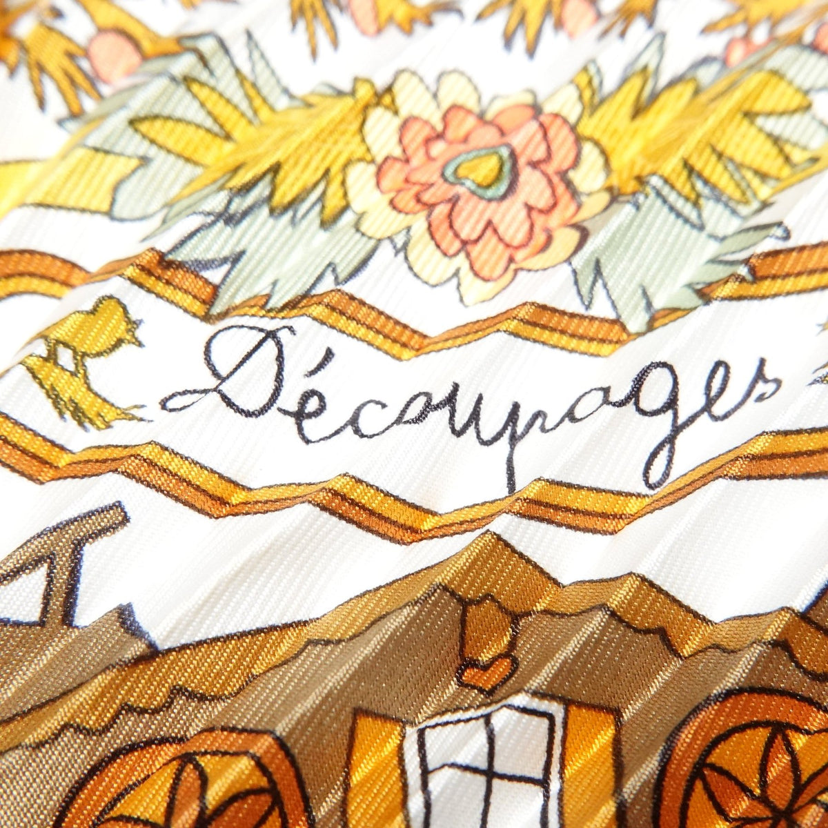 Hermès Plissé “Découpages” Silk Scarf by Anne Rosat