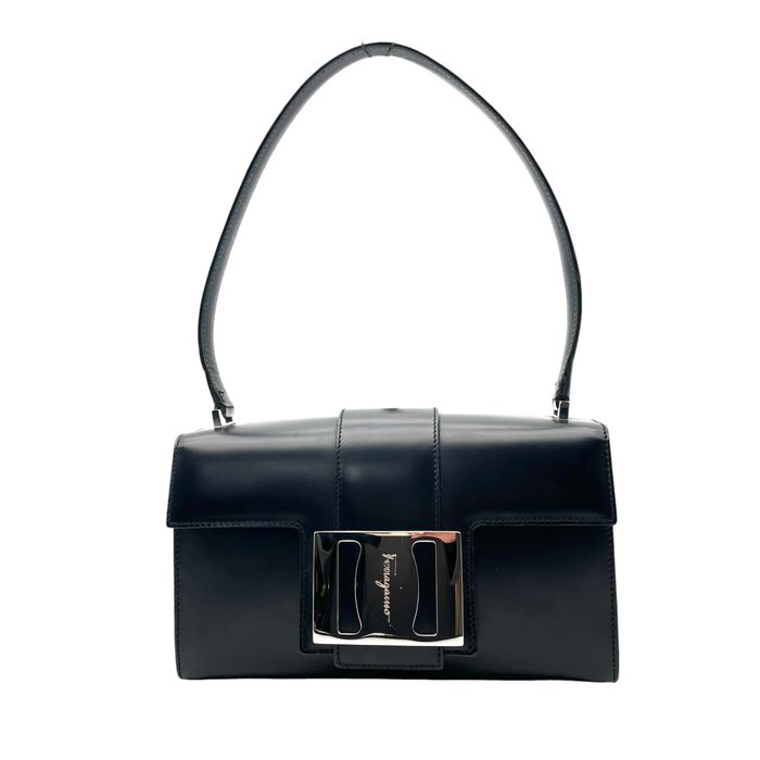 Salvatore Ferragamo Vara Bow Leather Mini Handbag in Black