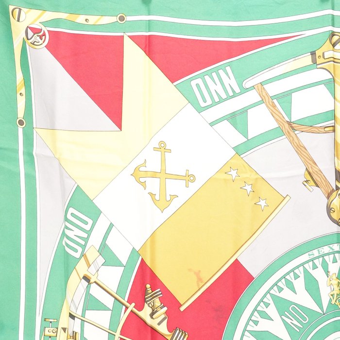 Hermès Carré 90 Silk Scarf Sextants Nautical Compass