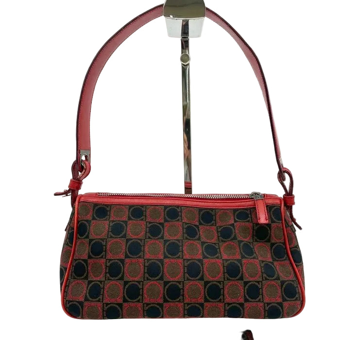Salvatore Ferragamo Vintage Gancini Handbag – Canvas and Red Leather