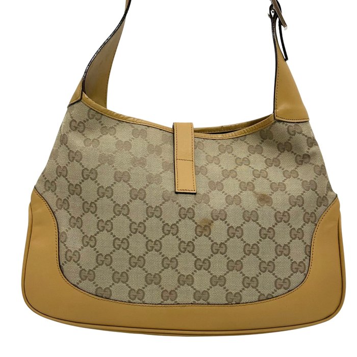 Gucci Jackie GG Canvas Shoulder Bag – Beige & Leather, Gold-Tone Hardware