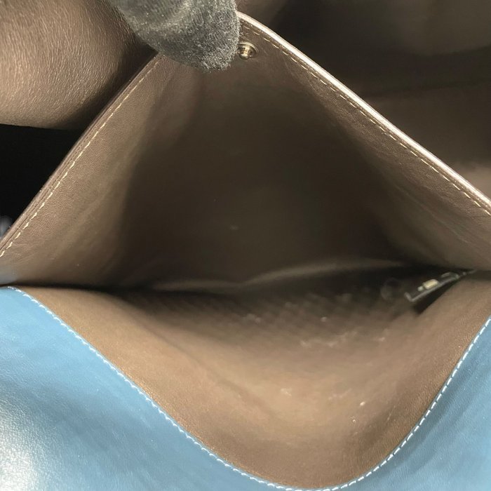 Fendi Beige Leather Turn-Lock Tote Bag
