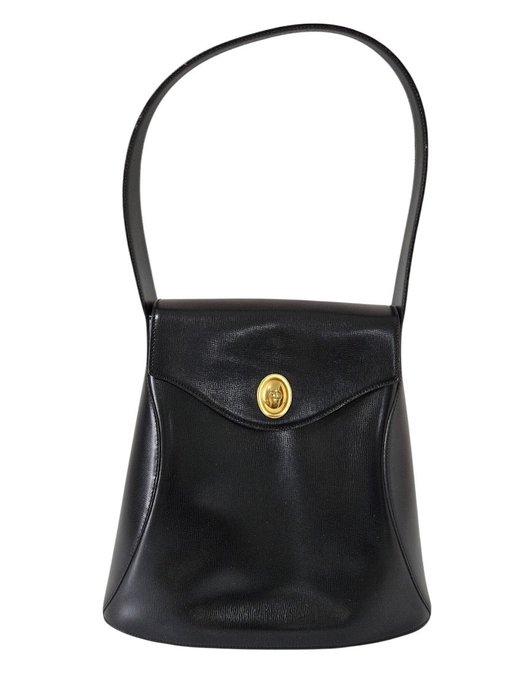 Christian Dior Vintage Black Leather Shoulder Bag