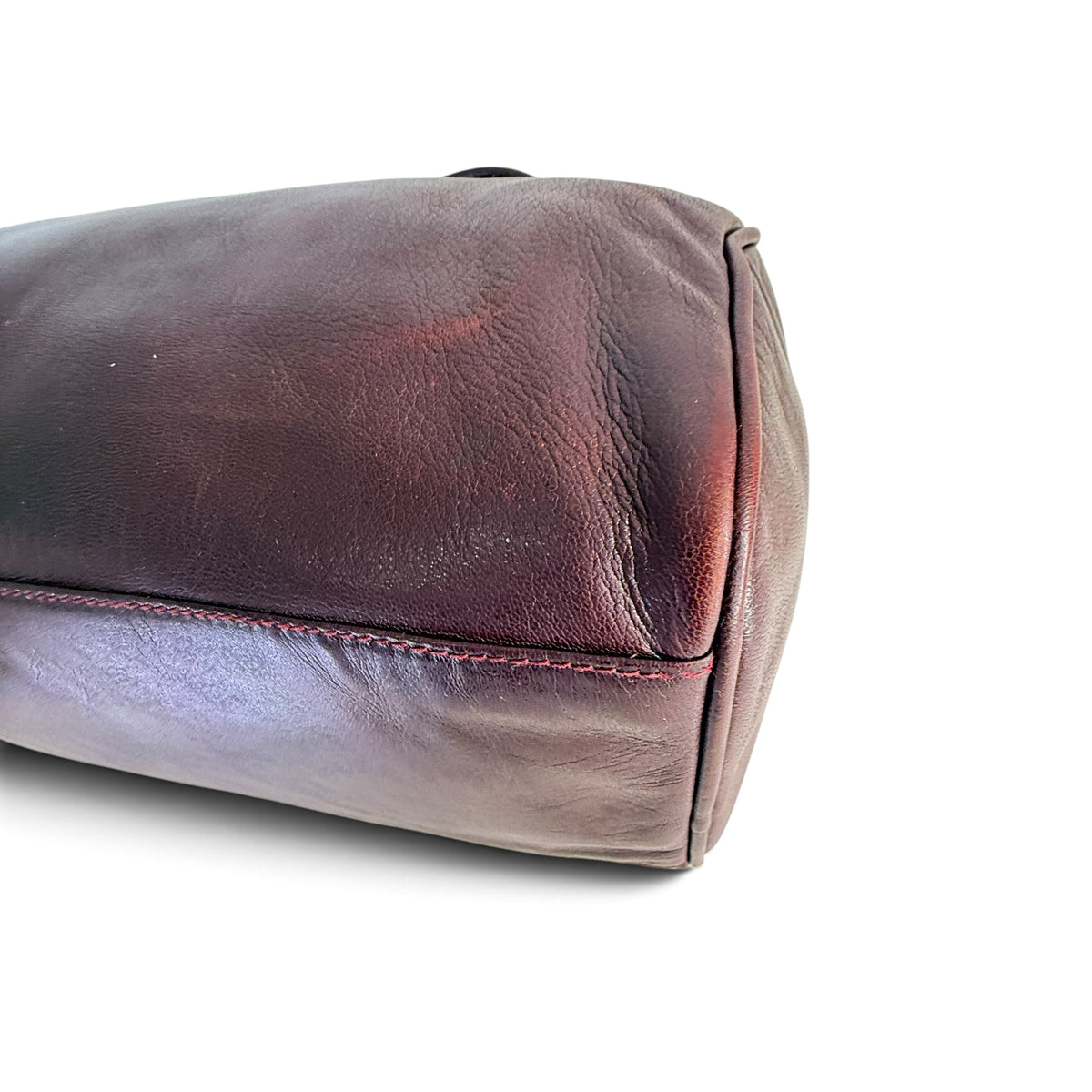 Fendi Boston Hand Bag burgundy