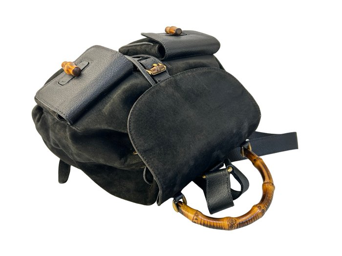 Gucci Bamboo Handle Black Backpack