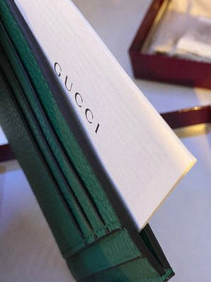 Gucci Green Grained Leather Card Holder